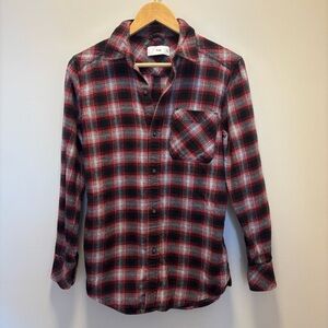 ARITZIA TNA Brisco cotton plaid black and red flannel